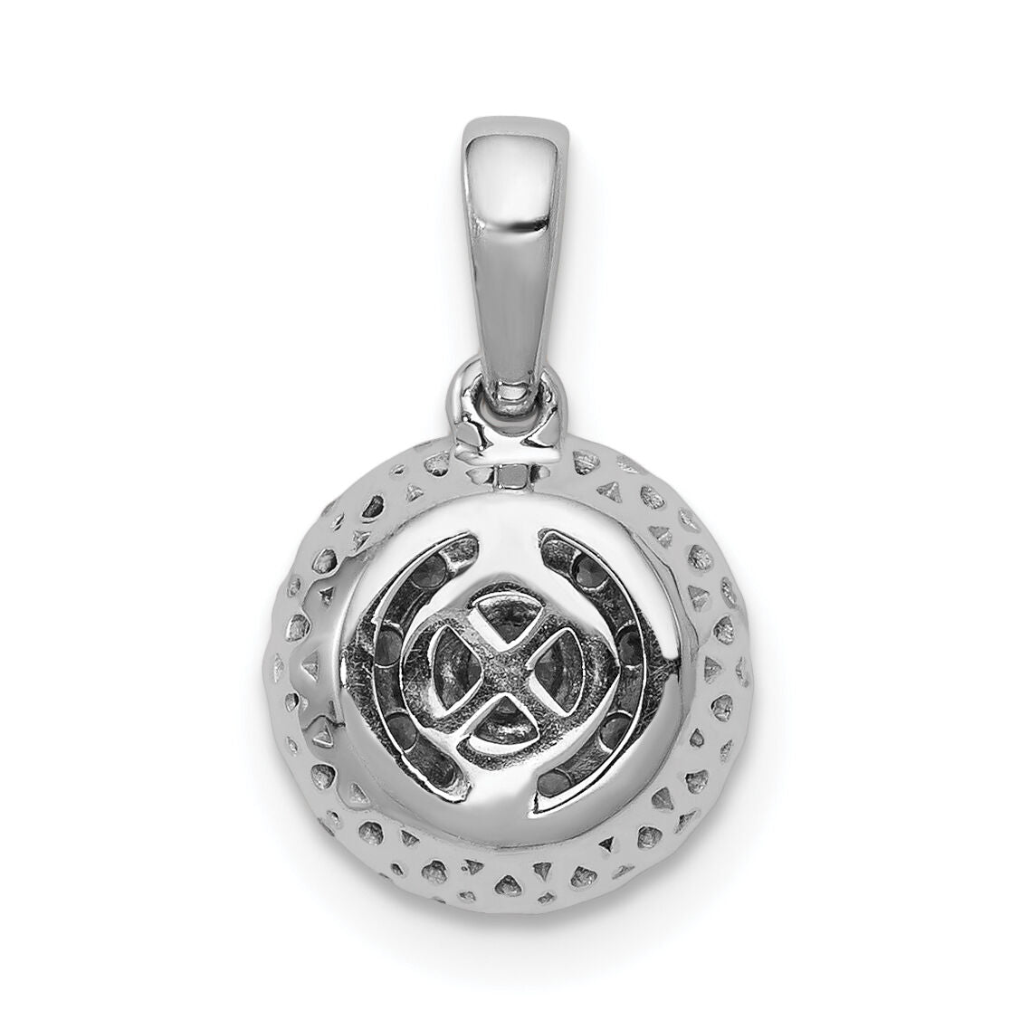 14k White Gold 1/3ct. Diamond Round Halo Cluster Pendant-PM4745-033-WA