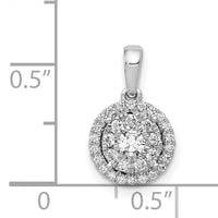 14k White Gold 1/3ct. Diamond Round Halo Cluster Pendant-PM4745-033-WA