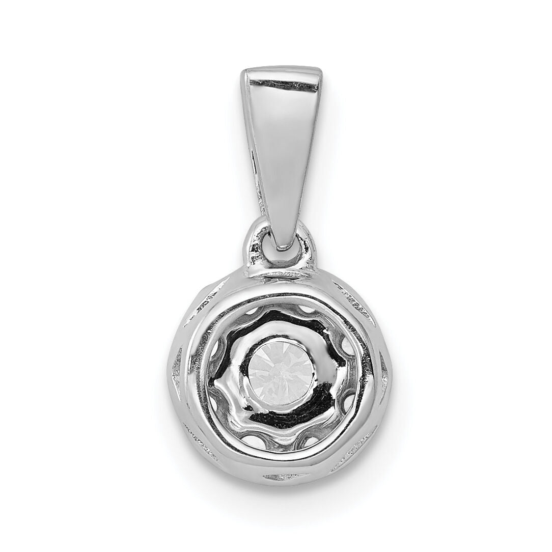 14k White Gold 1/3ct. Diamond Circle Cluster Pendant-PM4746-033-WA