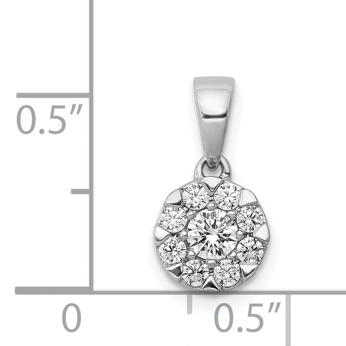 14k White Gold 1/3ct. Diamond Circle Cluster Pendant-PM4746-033-WA