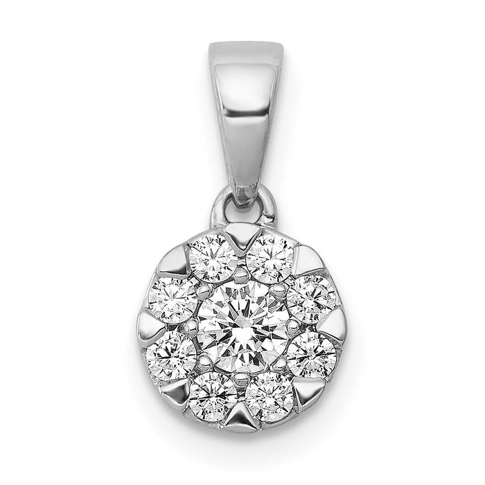 14k White Gold 1/3ct. Diamond Circle Cluster Pendant-PM4746-033-WA