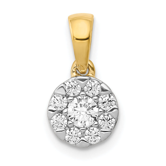 14k Yellow Gold 1/3ct. Diamond Circle Cluster Pendant-PM4746-033-YA