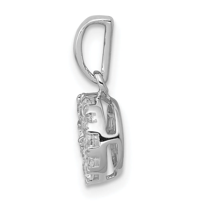 14k White Gold 1/2ct. Diamond Circle Cluster Pendant-PM4747-050-WA