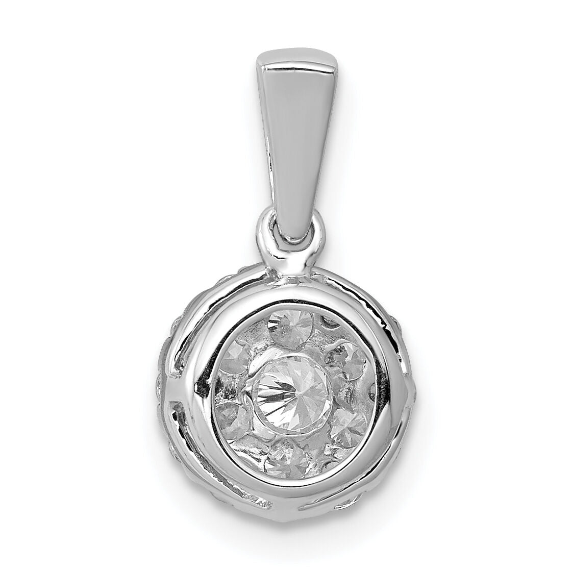 14k White Gold 1/2ct. Diamond Circle Cluster Pendant-PM4747-050-WA