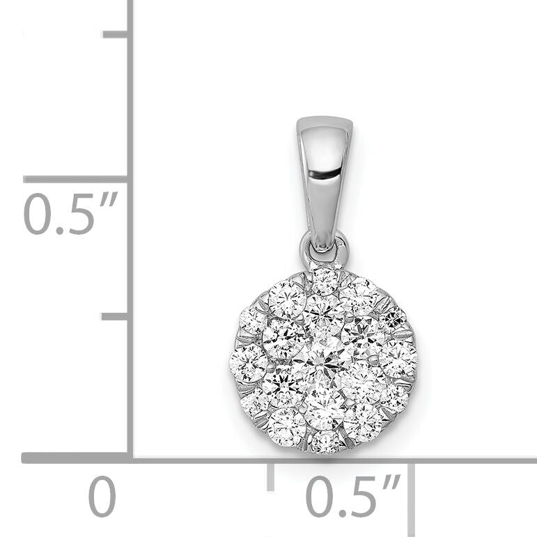 14k White Gold 1/2ct. Diamond Circle Cluster Pendant-PM4747-050-WA