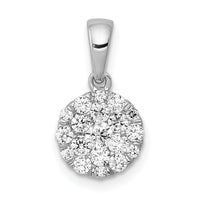 14k White Gold 1/2ct. Diamond Circle Cluster Pendant-PM4747-050-WA
