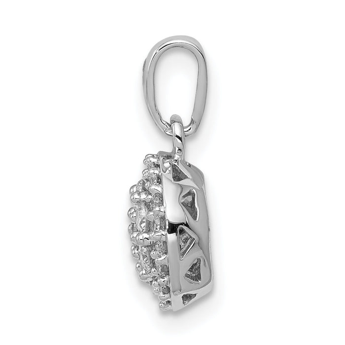 14k White Gold 1/4ct. Diamond Round Halo Cluster Pendant-PM4751-025-WA