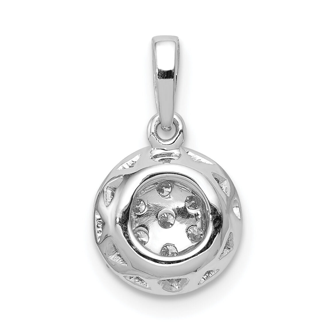 14k White Gold 1/4ct. Diamond Round Halo Cluster Pendant-PM4751-025-WA