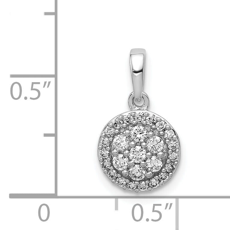 14k White Gold 1/4ct. Diamond Round Halo Cluster Pendant-PM4751-025-WA
