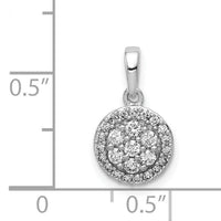 14k White Gold 1/4ct. Diamond Round Halo Cluster Pendant-PM4751-025-WA