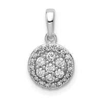 14k White Gold 1/4ct. Diamond Round Halo Cluster Pendant-PM4751-025-WA