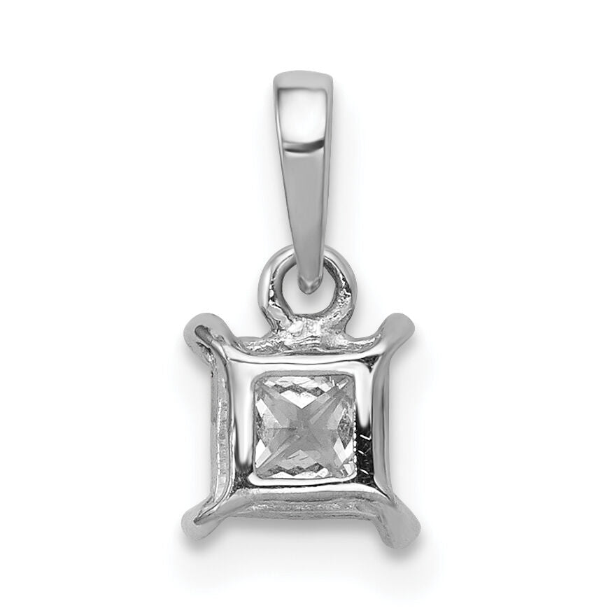 14k White Gold 1/5ct. Diamond Square Pendant-PM4761-020-WA