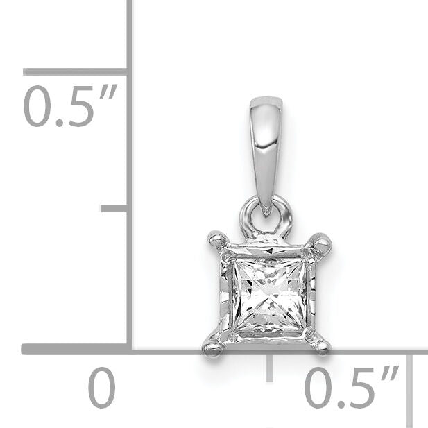 14k White Gold 1/5ct. Diamond Square Pendant-PM4761-020-WA