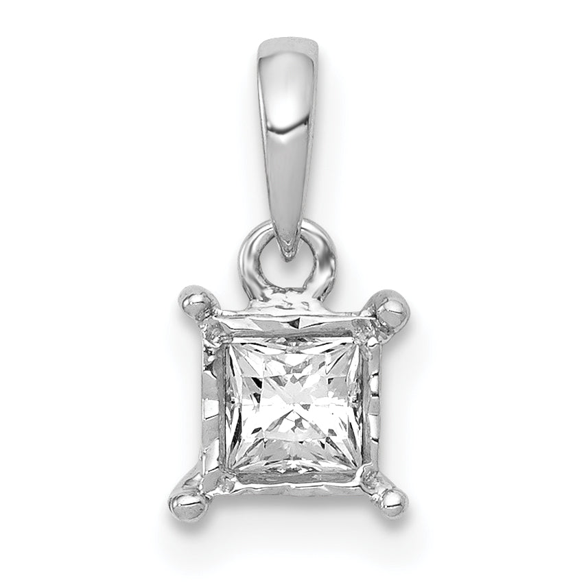 14k White Gold 1/5ct. Diamond Square Pendant-PM4761-020-WA