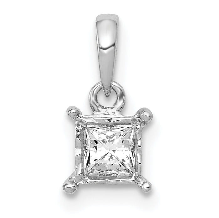 14k White Gold 1/5ct. Diamond Square Pendant-PM4761-020-WA