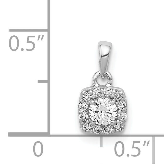 14k White Gold 1/3ct. Diamond Square Cluster Pendant-PM4762-033-WA
