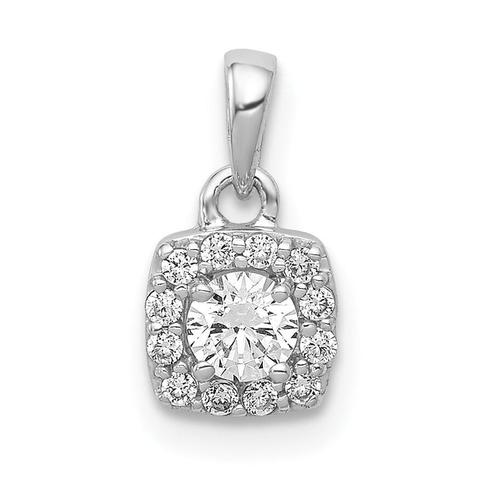 14k White Gold 1/3ct. Diamond Square Cluster Pendant-PM4762-033-WA