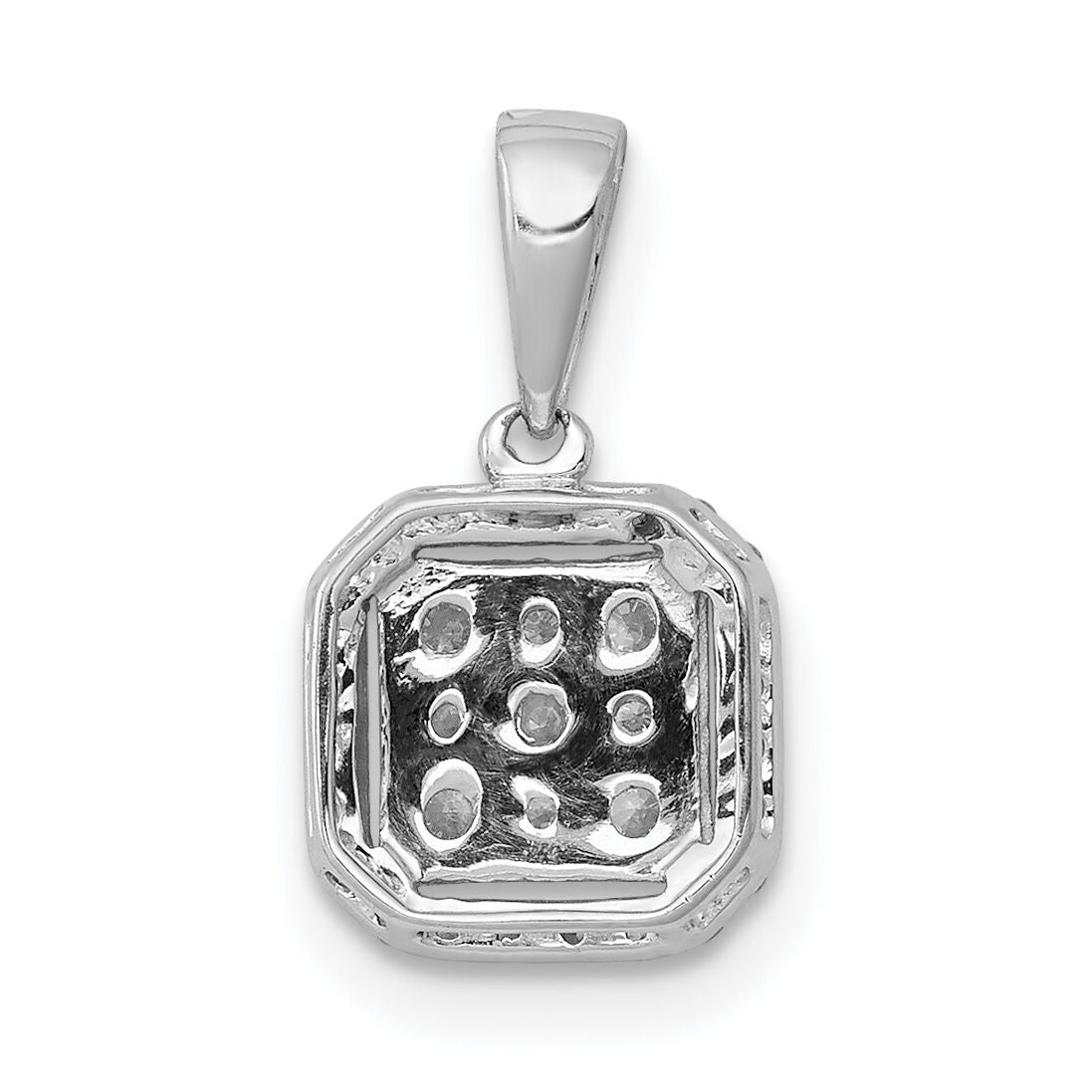 14k White Gold 1/4ct. Diamond Square Cluster Pendant-PM4763-025-WA