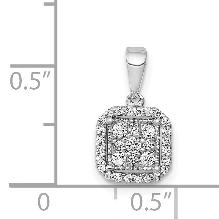 14k White Gold 1/4ct. Diamond Square Cluster Pendant-PM4763-025-WA