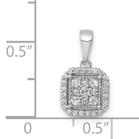 14k White Gold 1/4ct. Diamond Square Cluster Pendant-PM4763-025-WA
