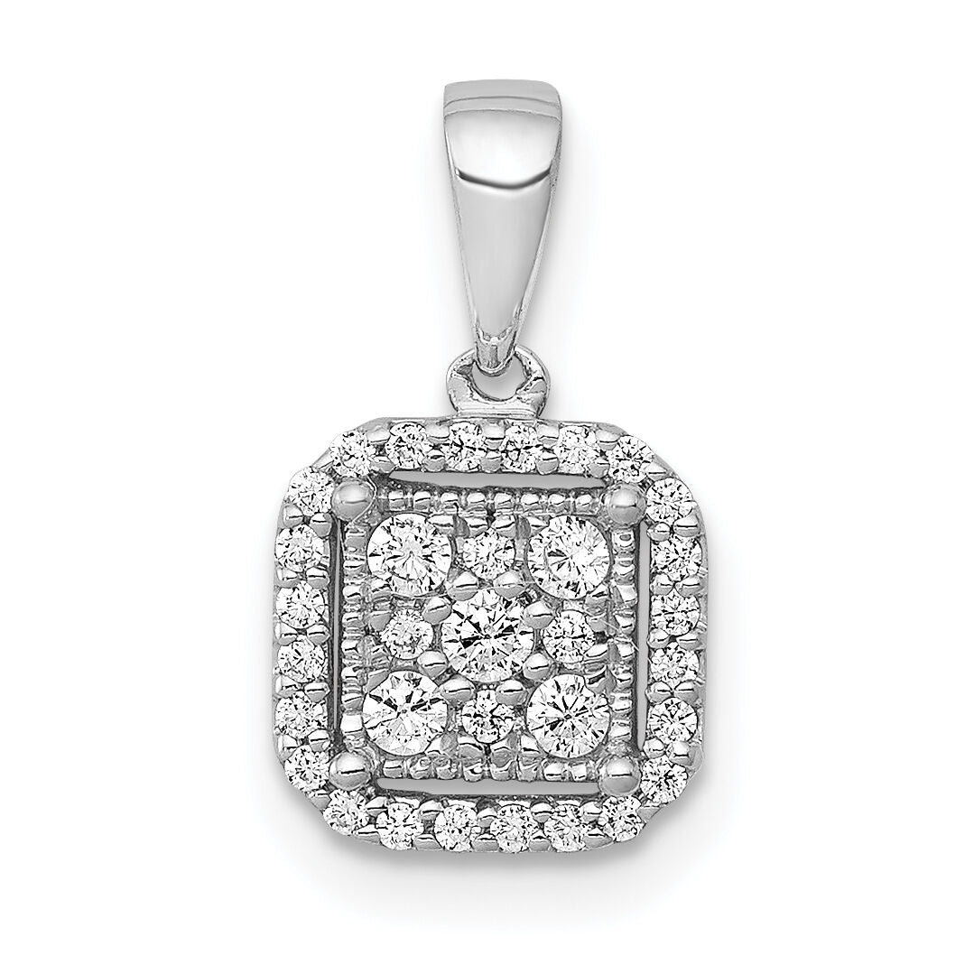 14k White Gold 1/4ct. Diamond Square Cluster Pendant-PM4763-025-WA