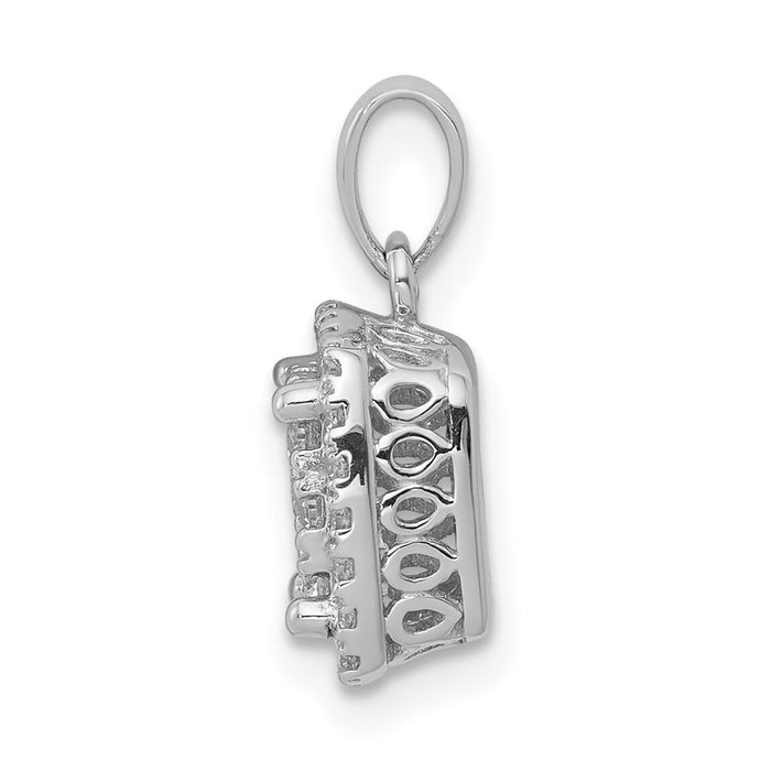 14k White Gold 1/2ct. Diamond Square Cluster Pendant-PM4764-050-WA