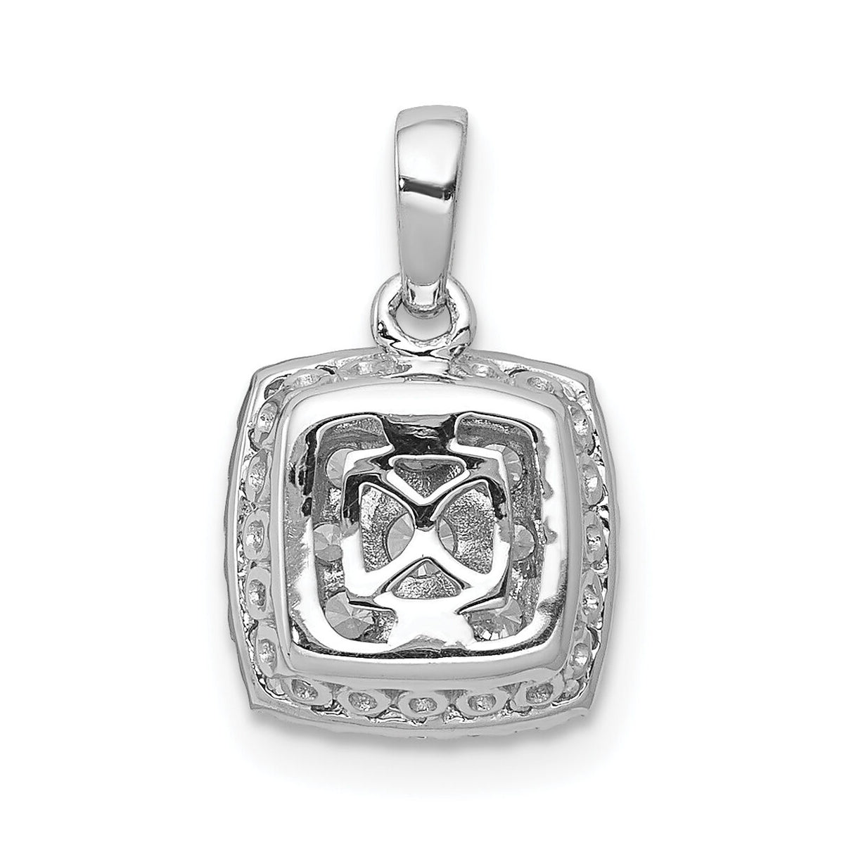 14k White Gold 1/2ct. Diamond Square Cluster Pendant-PM4764-050-WA