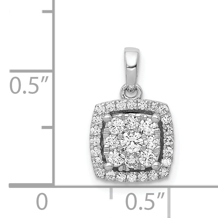 14k White Gold 1/2ct. Diamond Square Cluster Pendant-PM4764-050-WA