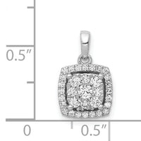 14k White Gold 1/2ct. Diamond Square Cluster Pendant-PM4764-050-WA