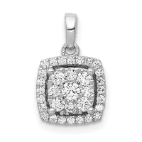 14k White Gold 1/2ct. Diamond Square Cluster Pendant-PM4764-050-WA