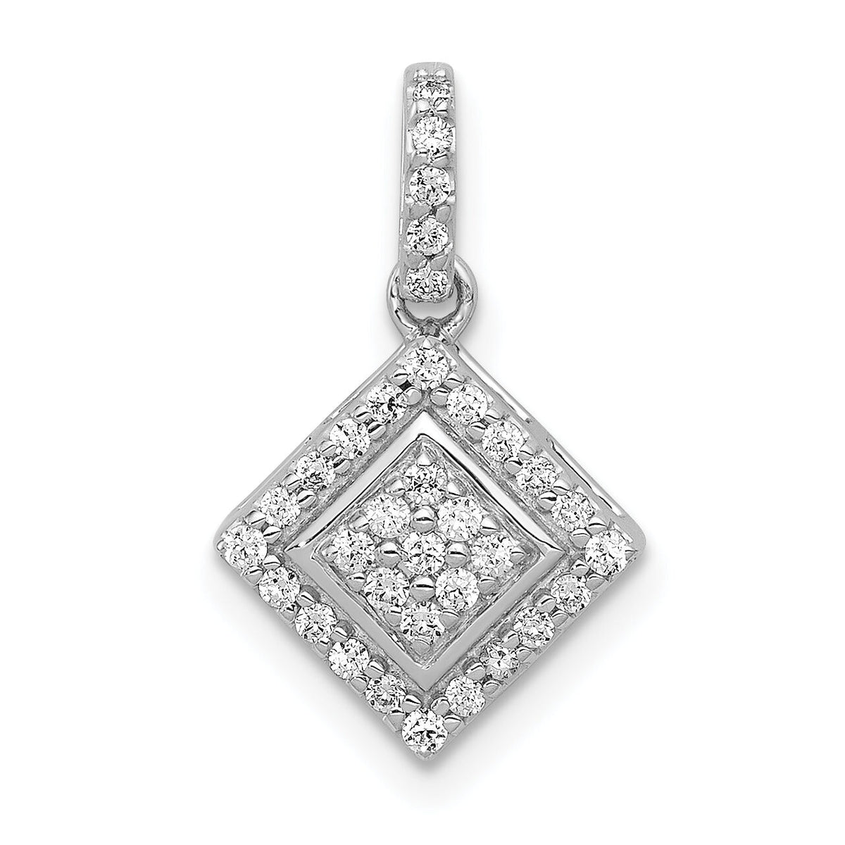 14k White Gold 1/4ct. Diamond Cluster Pendant-PM4766-025-WA