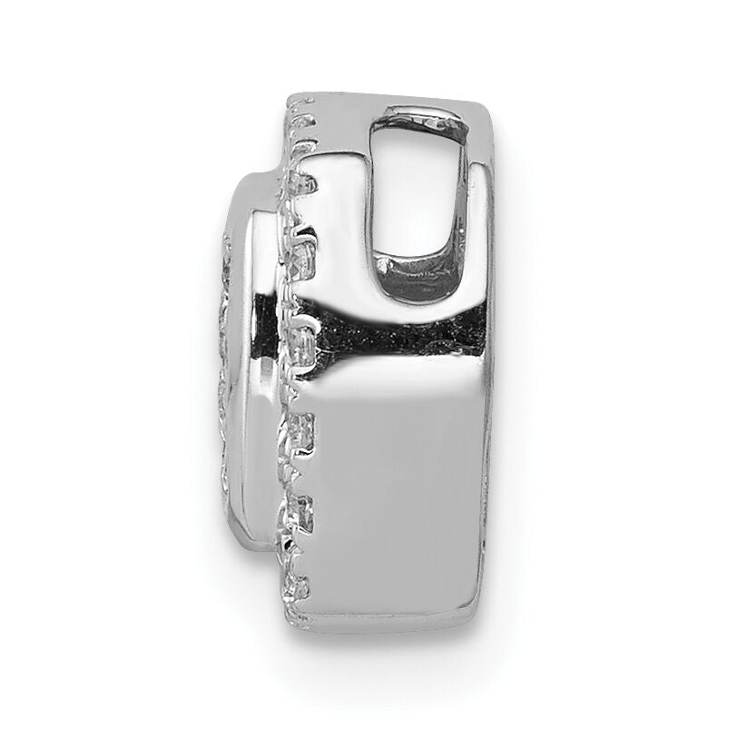 14k White Gold 1/3ct. Diamond Square Cluster Chain Slide Pendant-PM4768-033-WA