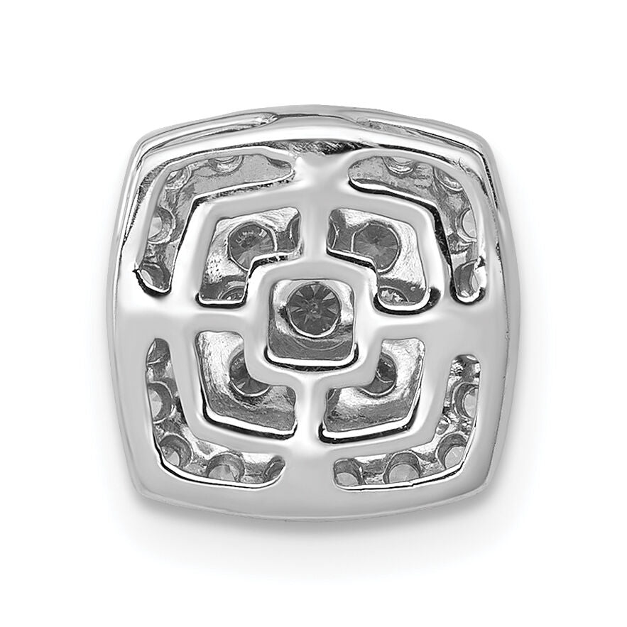 14k White Gold 1/3ct. Diamond Square Cluster Chain Slide Pendant-PM4768-033-WA