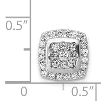 14k White Gold 1/3ct. Diamond Square Cluster Chain Slide Pendant-PM4768-033-WA