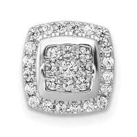 14k White Gold 1/3ct. Diamond Square Cluster Chain Slide Pendant-PM4768-033-WA