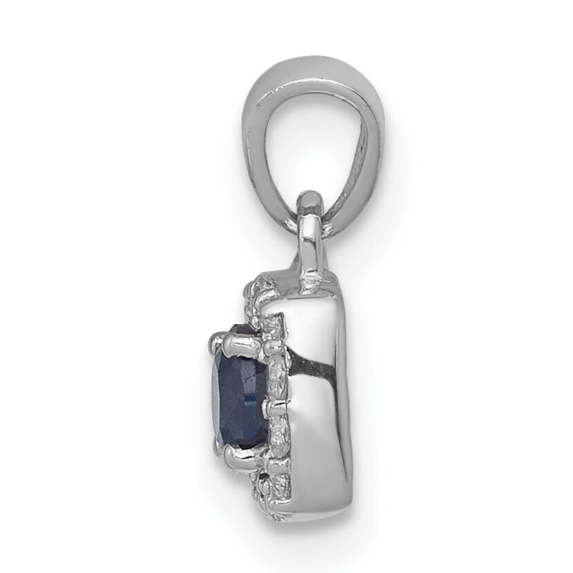 14k White Gold 1/3ct. Blue/White Diamond Square Pendant-PM4770-BD-033-WA