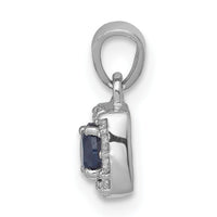 14k White Gold 1/3ct. Blue/White Diamond Square Pendant-PM4770-BD-033-WA