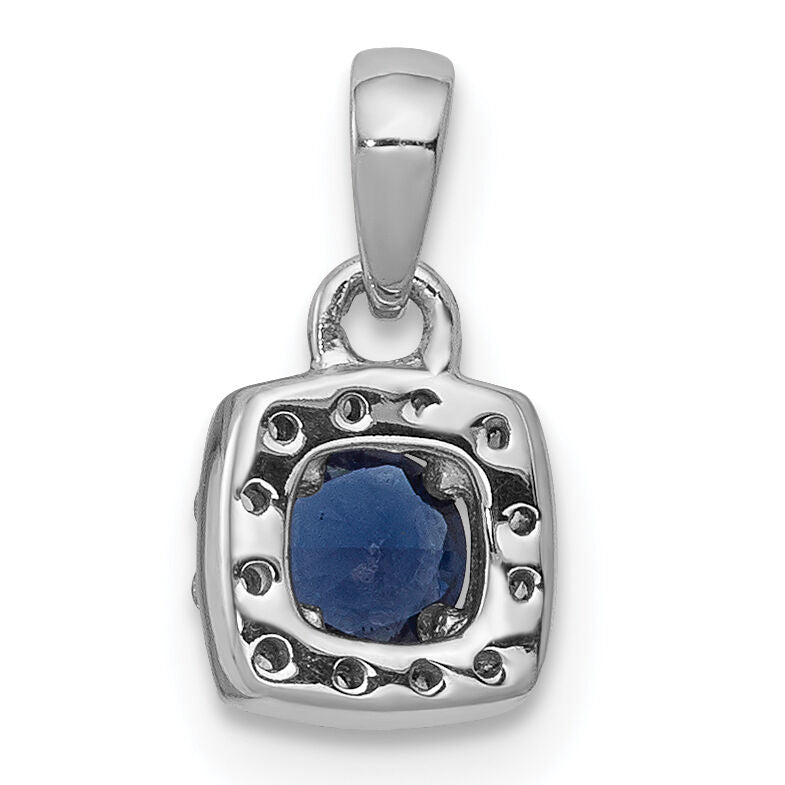 14k White Gold 1/3ct. Blue/White Diamond Square Pendant-PM4770-BD-033-WA