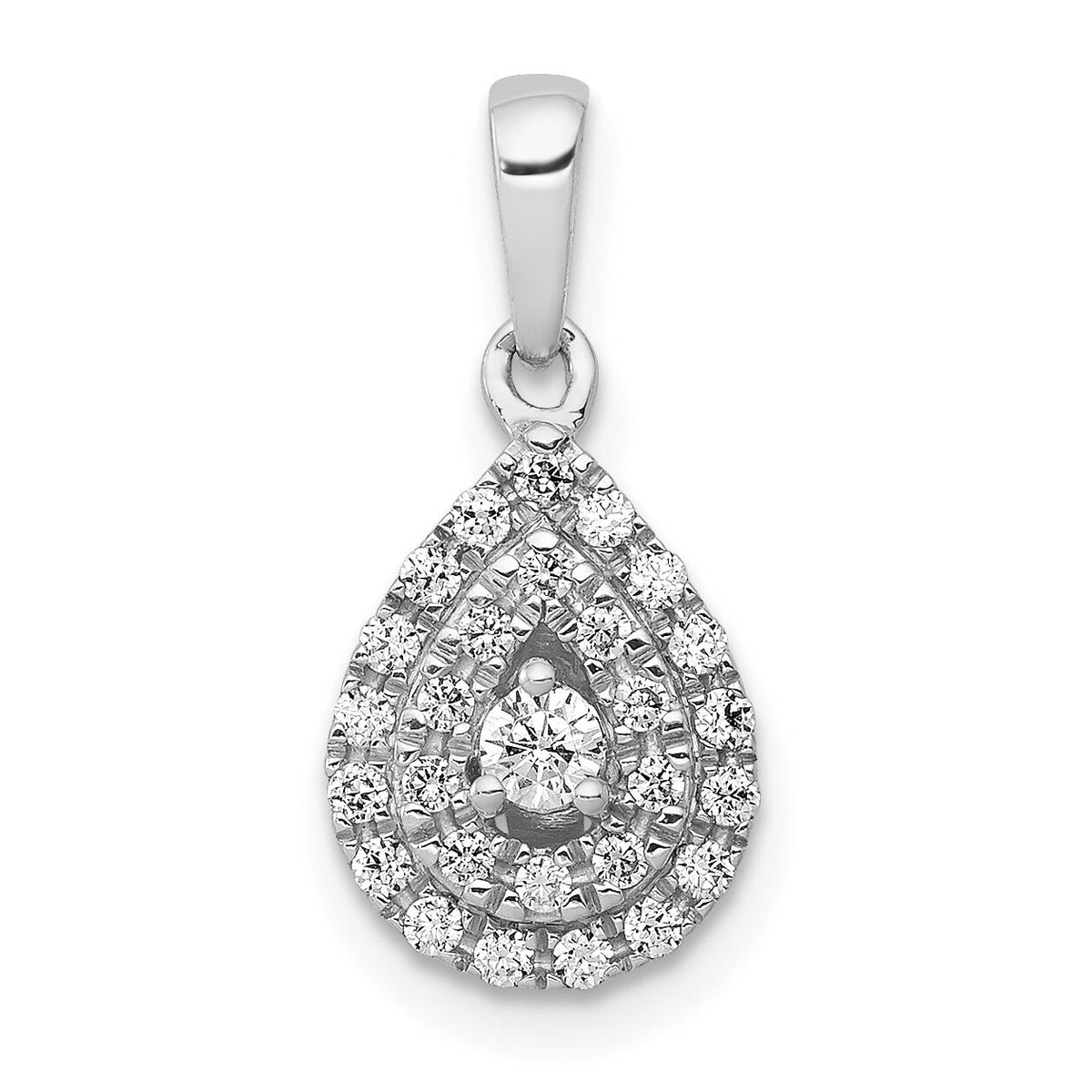 14k White Gold 1/4ct. Diamond Teardrop Pendant-PM4775-025-WA