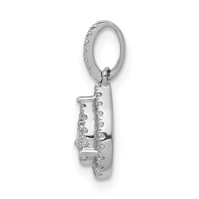 14k White Gold 1/4ct.Diamond Teardrop Pendant-PM4776-025-WA