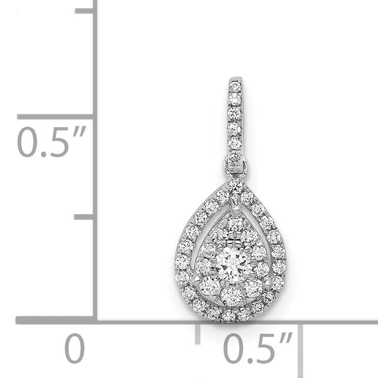 14k White Gold 1/4ct.Diamond Teardrop Pendant-PM4776-025-WA