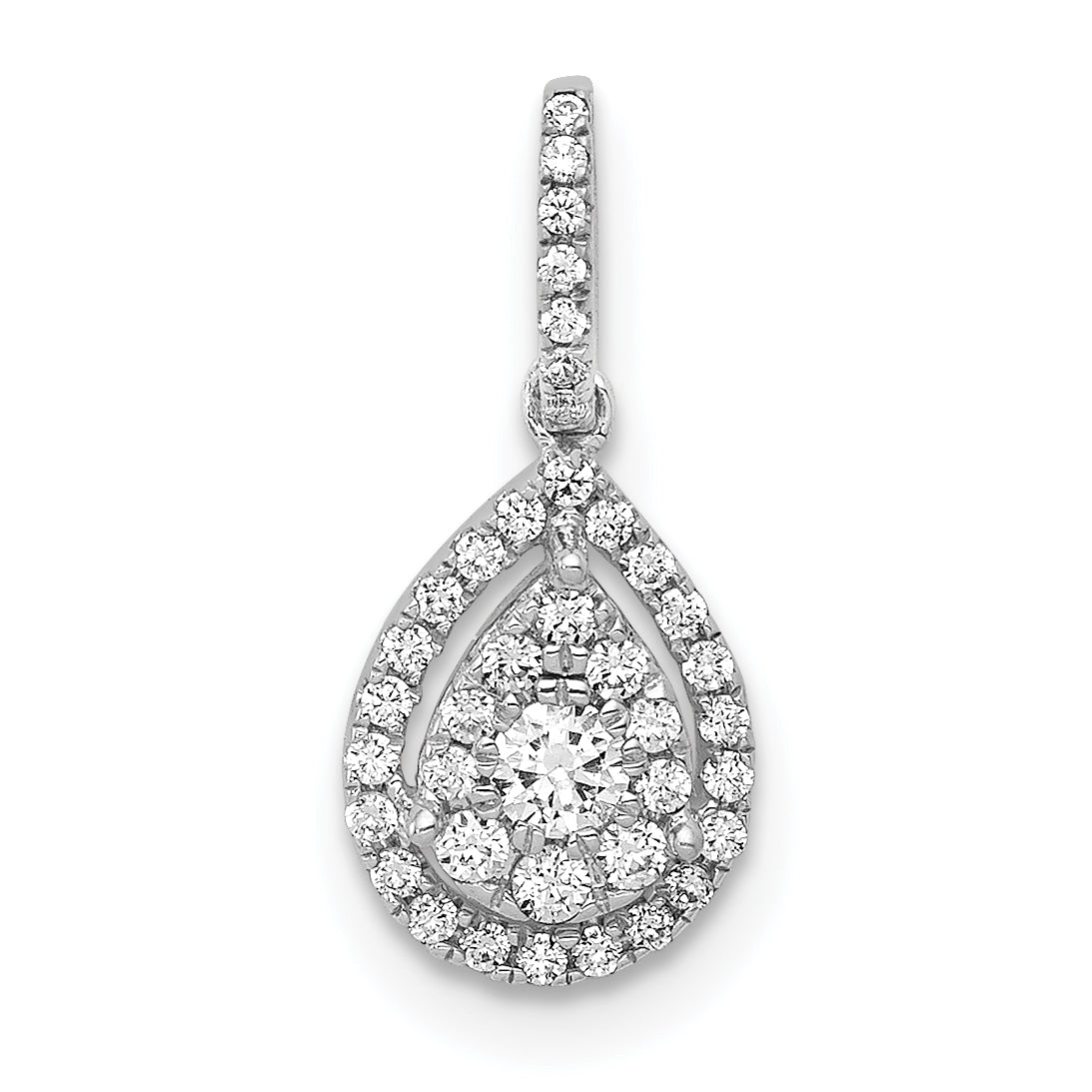 14k White Gold 1/4ct.Diamond Teardrop Pendant-PM4776-025-WA