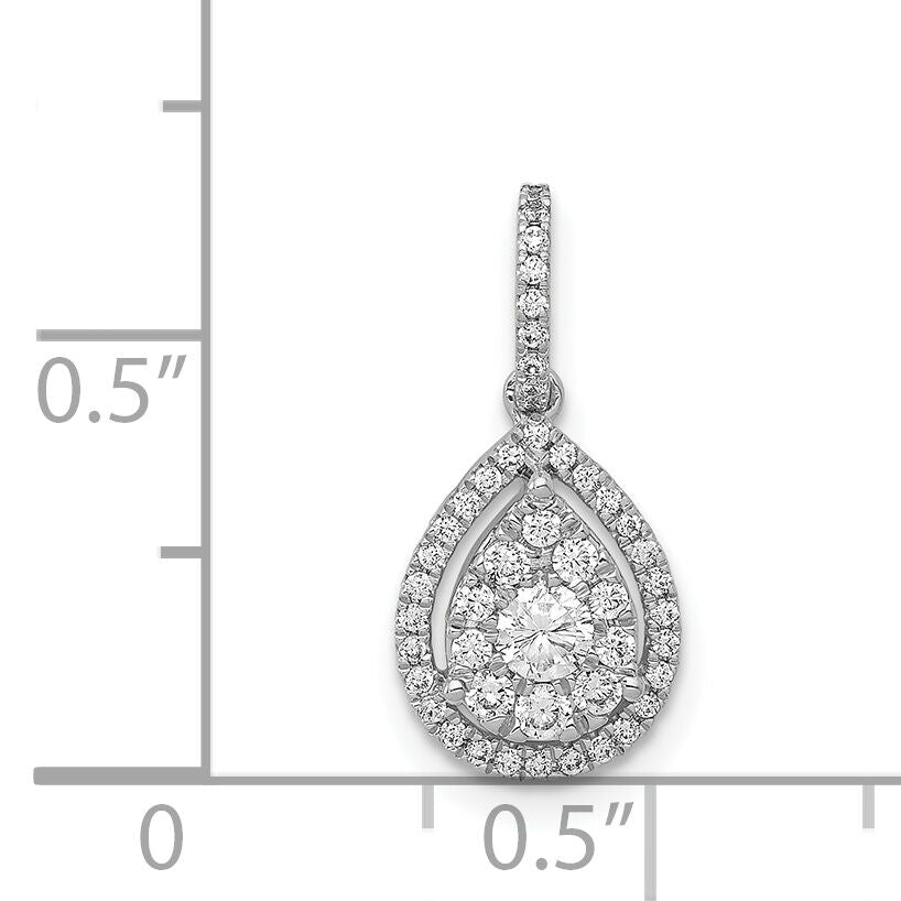 14k White Gold 1/3ct. Diamond Teardrop Pendant-PM4776-033-WA