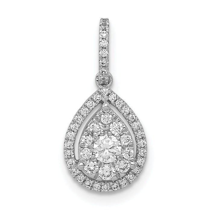 14k White Gold 1/3ct. Diamond Teardrop Pendant-PM4776-033-WA