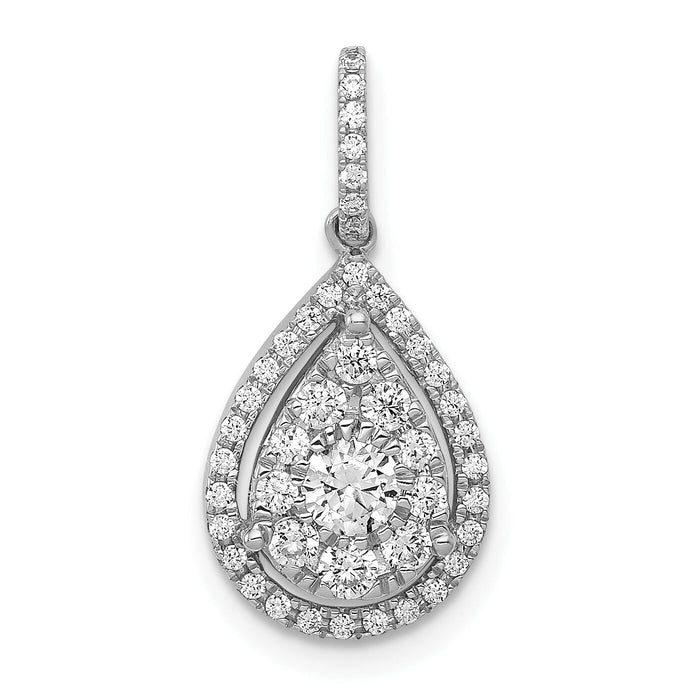 14k White Gold 1/2ct. Diamond Teardrop Pendant-PM4776-050-WA