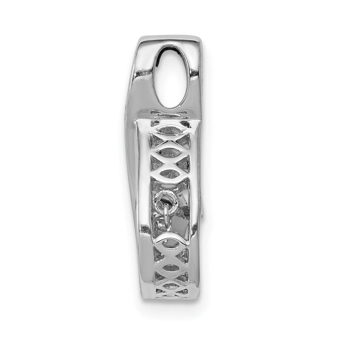 14k White Gold 1/10ct. Vibrant Moving Diamond Teardrop Chain Slide Pendant-PM4778-010-WA