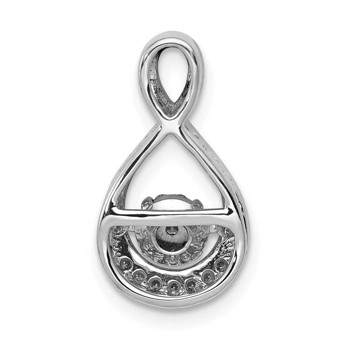 14k White Gold 1/10ct. Vibrant Moving Diamond Teardrop Chain Slide Pendant-PM4778-010-WA