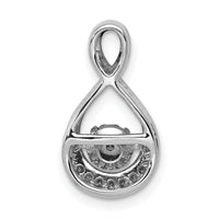 14k White Gold 1/10ct. Vibrant Moving Diamond Teardrop Chain Slide Pendant-PM4778-010-WA