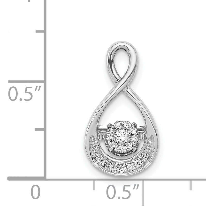 14k White Gold 1/10ct. Vibrant Moving Diamond Teardrop Chain Slide Pendant-PM4778-010-WA
