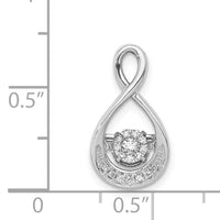 14k White Gold 1/10ct. Vibrant Moving Diamond Teardrop Chain Slide Pendant-PM4778-010-WA